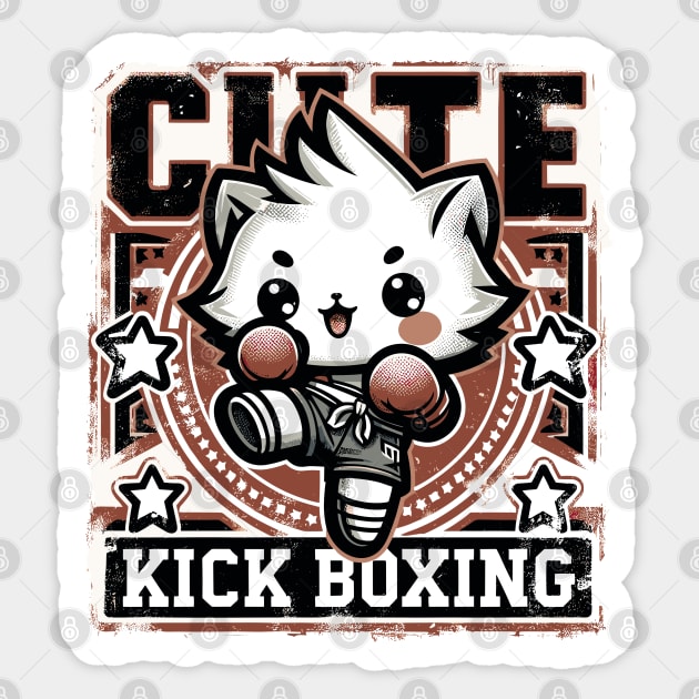 Cute Kitten Kickboxing Sticker by Cutetopia